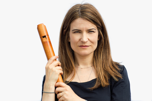 Image of Catherine Fleming holding a recorder